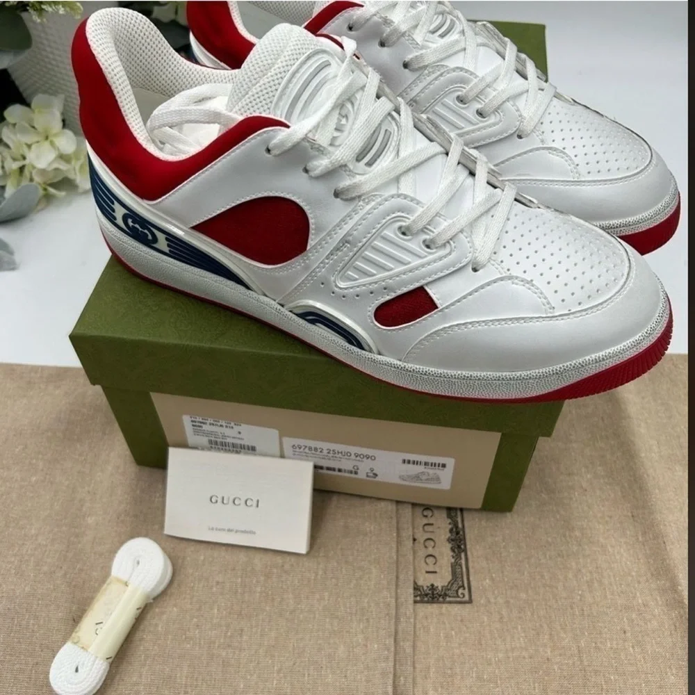 Men’s Gucci basket trainer, sneakers size 9, made in Italy